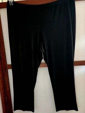SUSAN GRAVER BLACK LIQUID KNIT PANTS - 3X
